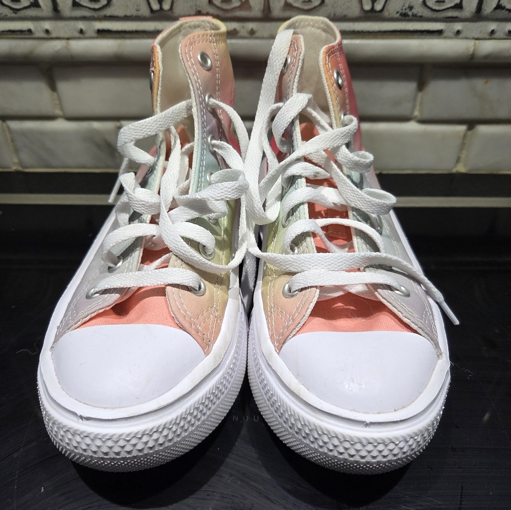 Converse Pink and Orange Sneakers Chuck Taylor Style